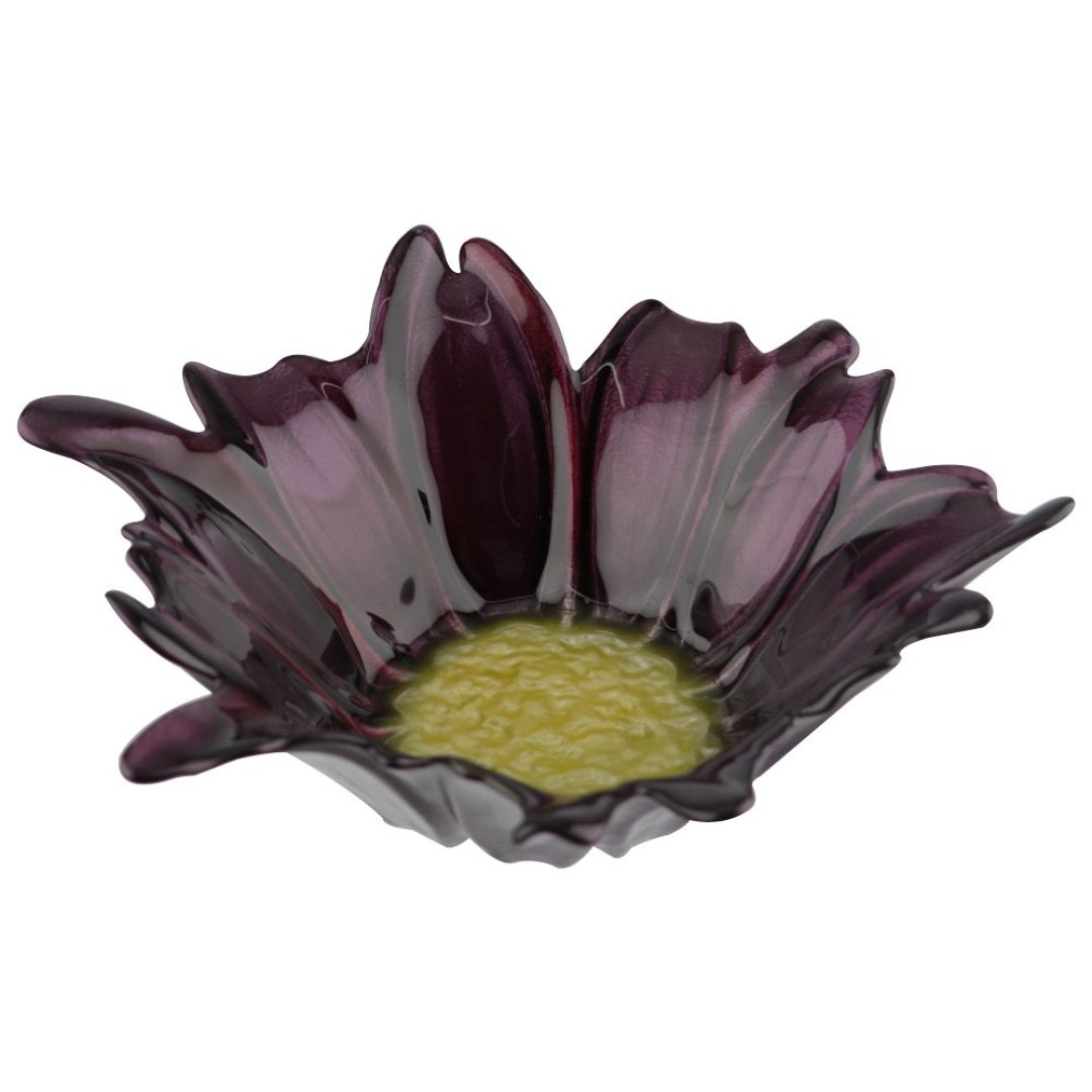 Imagem ilustrativa para Centro de mesa em vidro 34xA12cm cor roxo e amarelo