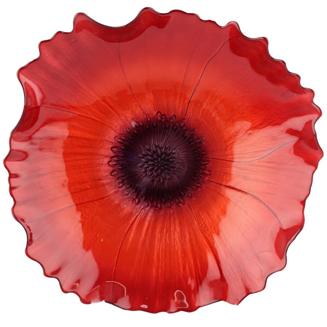 Fotografia para o produto Centro de mesa em vidro 040xA8cm cor vermelho