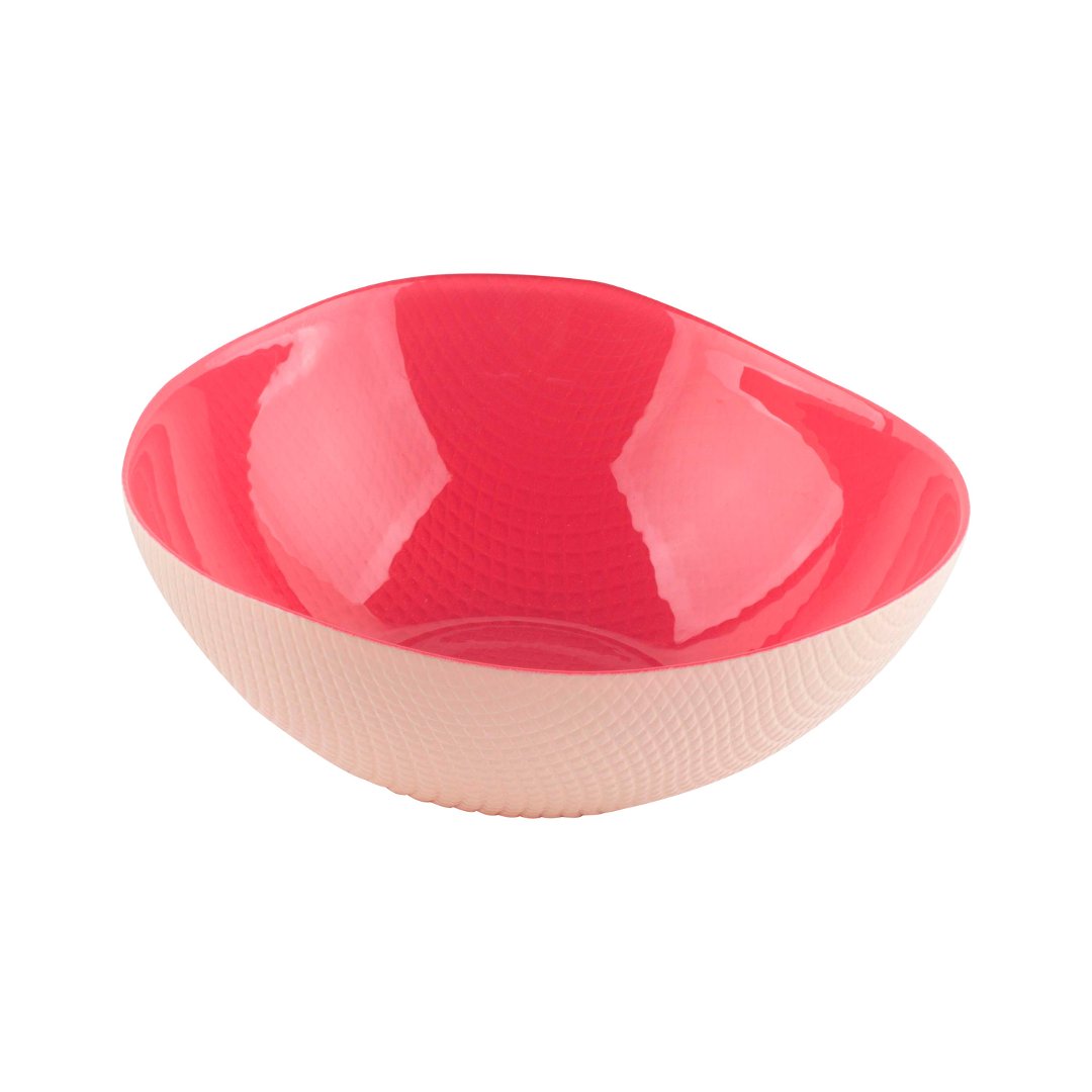 Fotografia para o produto Centro de mesa em vidro 1,2L L20xP20xA7,5cm cor rosa e creme