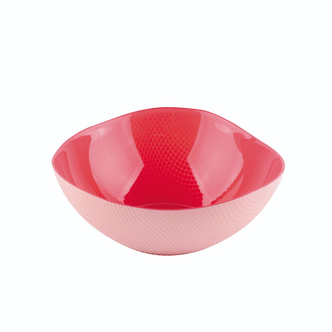 Fotografia para o produto Centro de mesa em vidro 1,7L L23xP23xA8cm cor rosa e creme