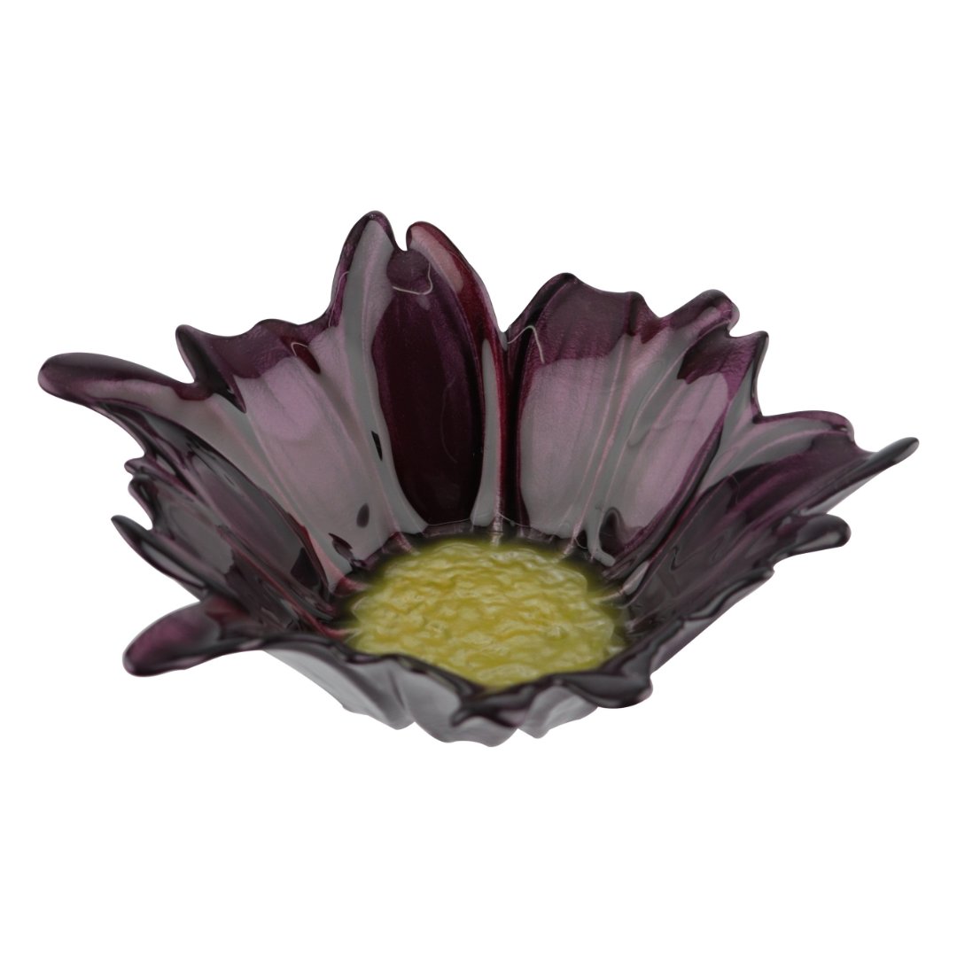 Imagem ilustrativa para Centro de mesa em vidro 205ml 17,5xA5,5cm cor roxo e amarelo