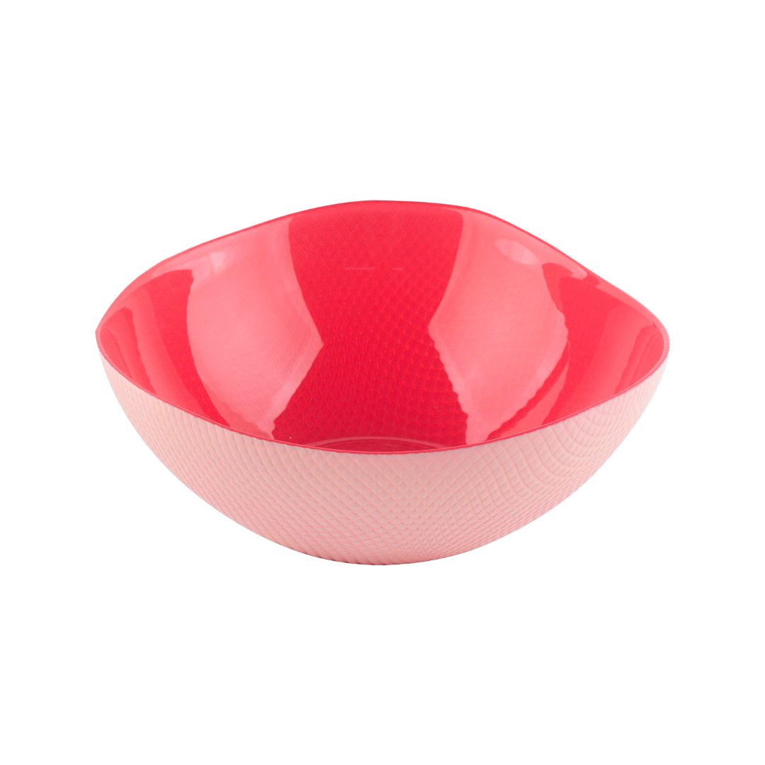 Fotografia para o produto Centro de mesa em vidro 2,9L L26xP26xA10cm cor rosa e creme