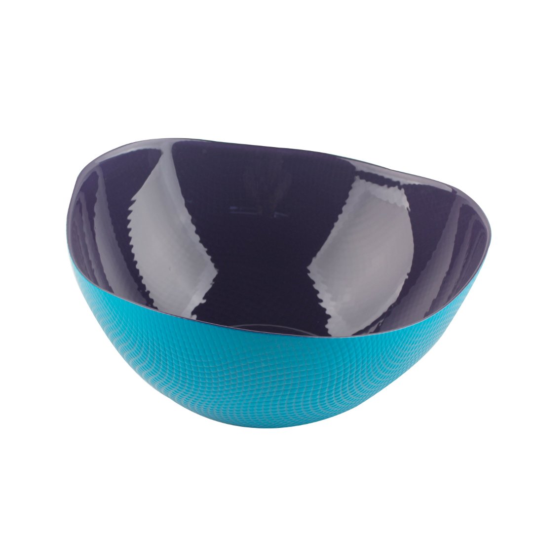Fotografia para o produto Centro de mesa em vidro 2,9L L26xP26xA10cm cor roxa e azul