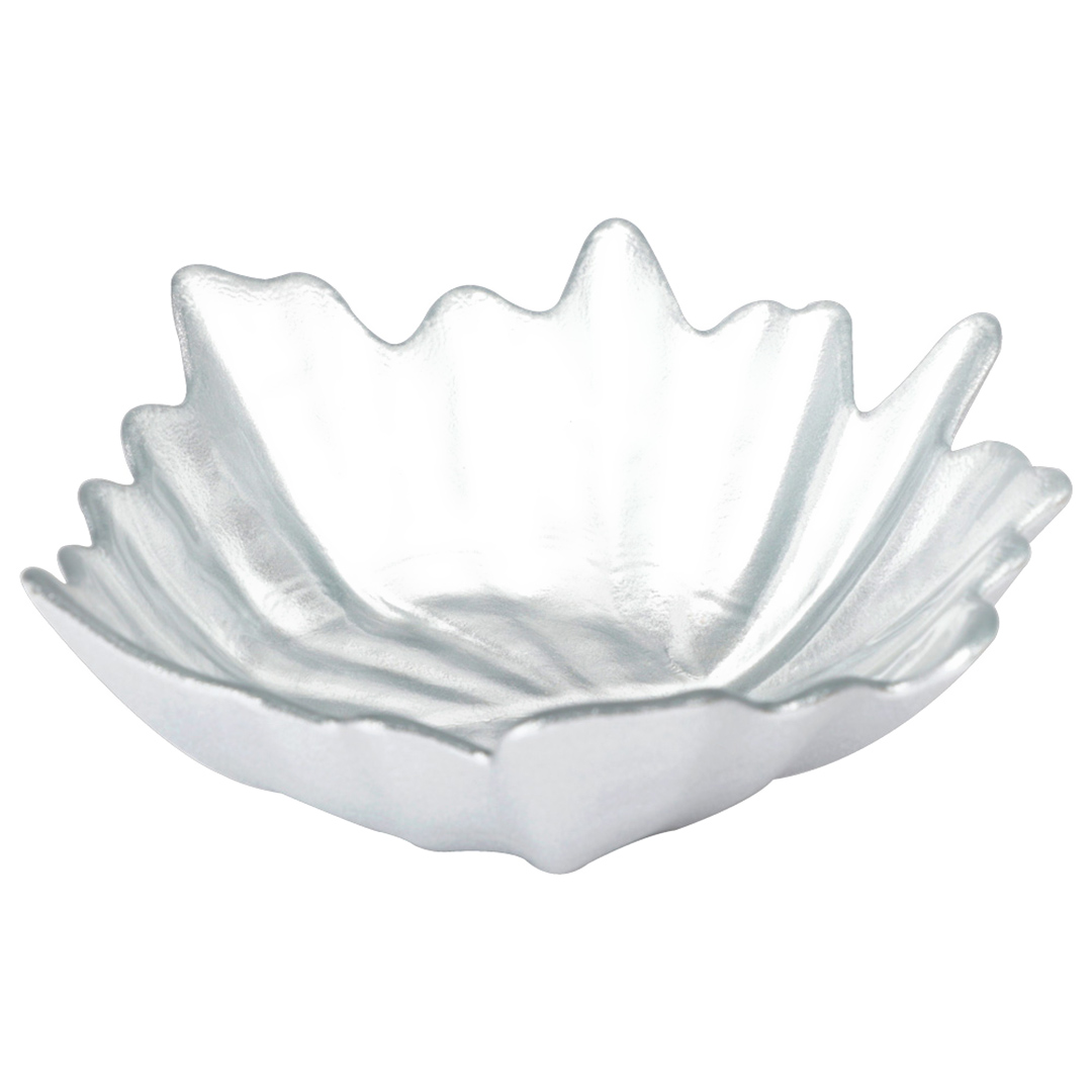 Imagem ilustrativa para Centro de mesa Folha em vidro 220ml L15xP15xA5cm cor prata