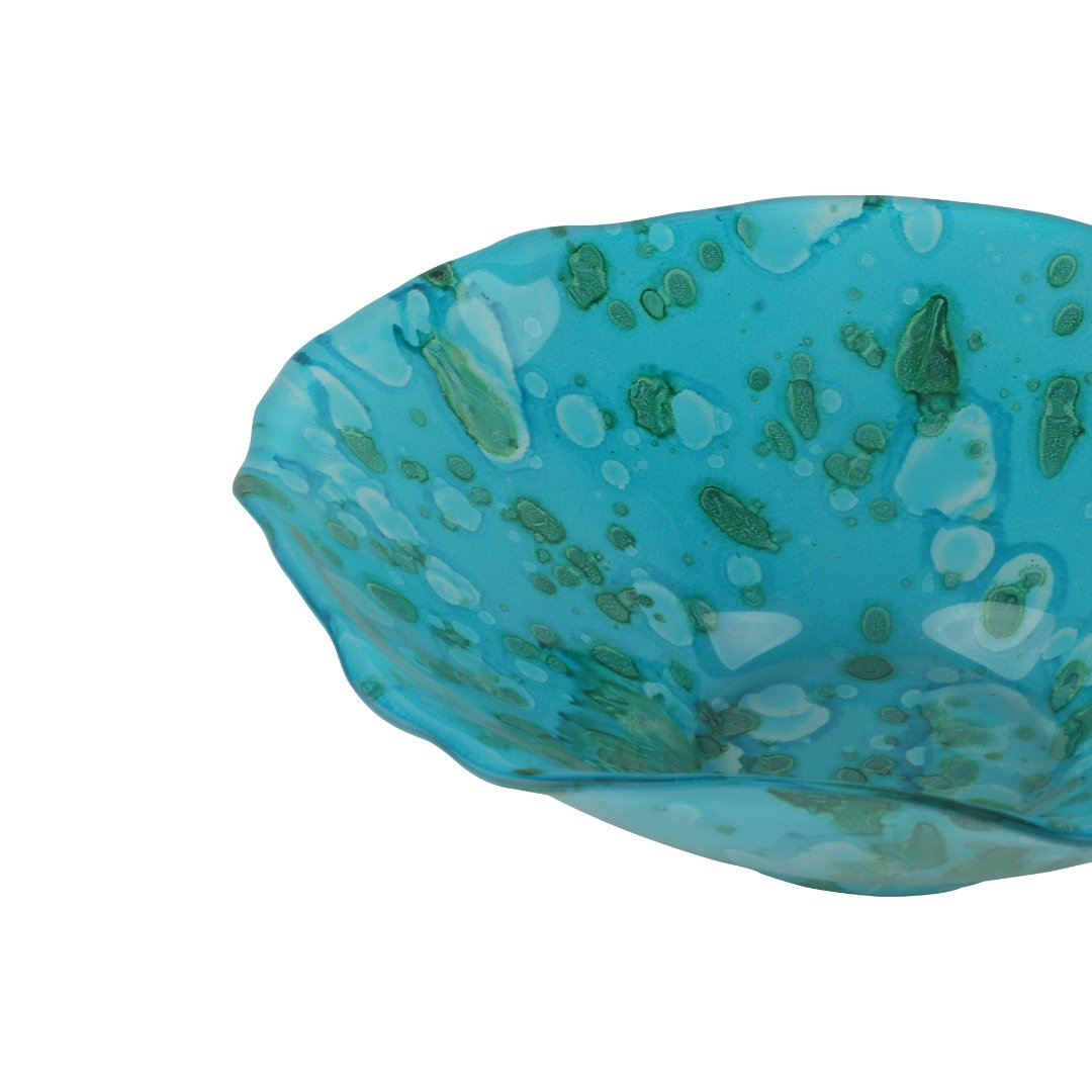 Fotografia para o produto Centro de mesa em vidro L20xP18xA5,5cm cor azul