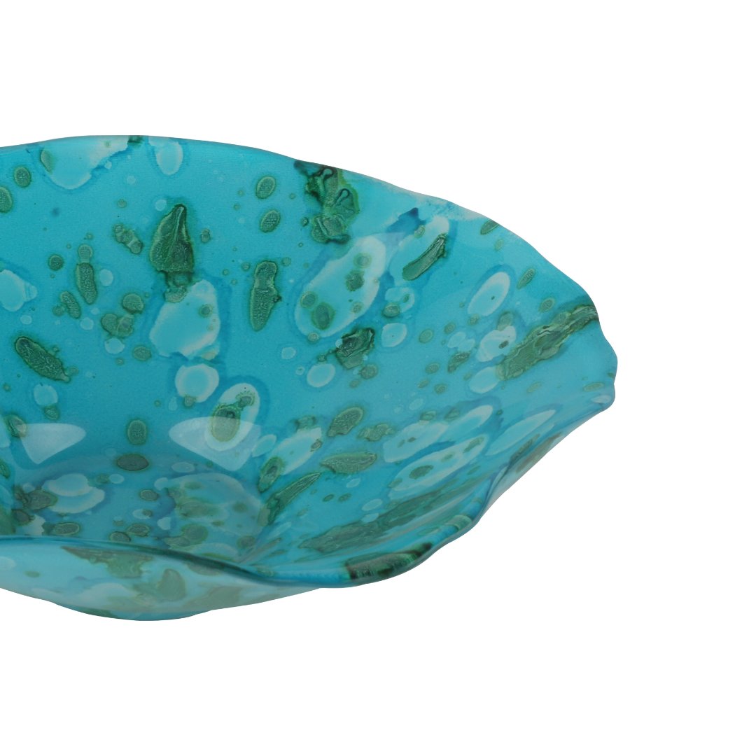 Fotografia para o produto Centro de mesa em vidro L20xP18xA5,5cm cor azul