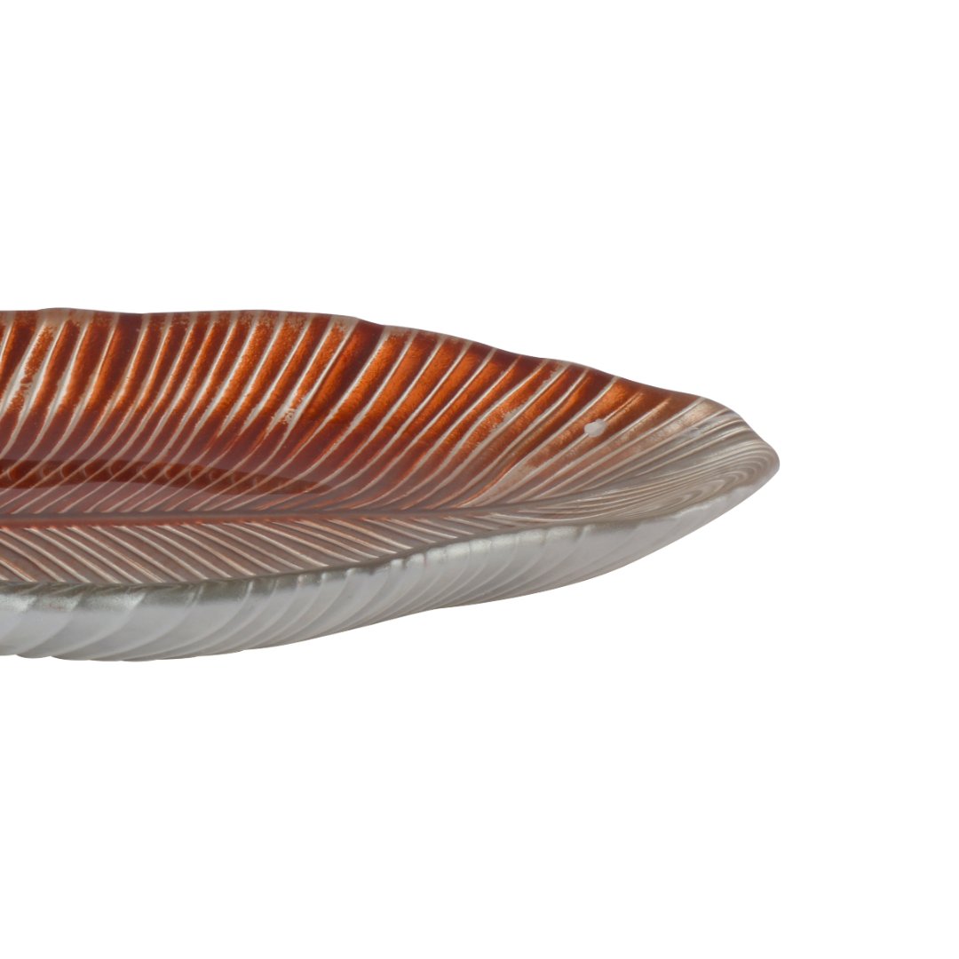 Fotografia para o produto Centro de mesa em vidro L22xP9xA3cm cor verde e marrom