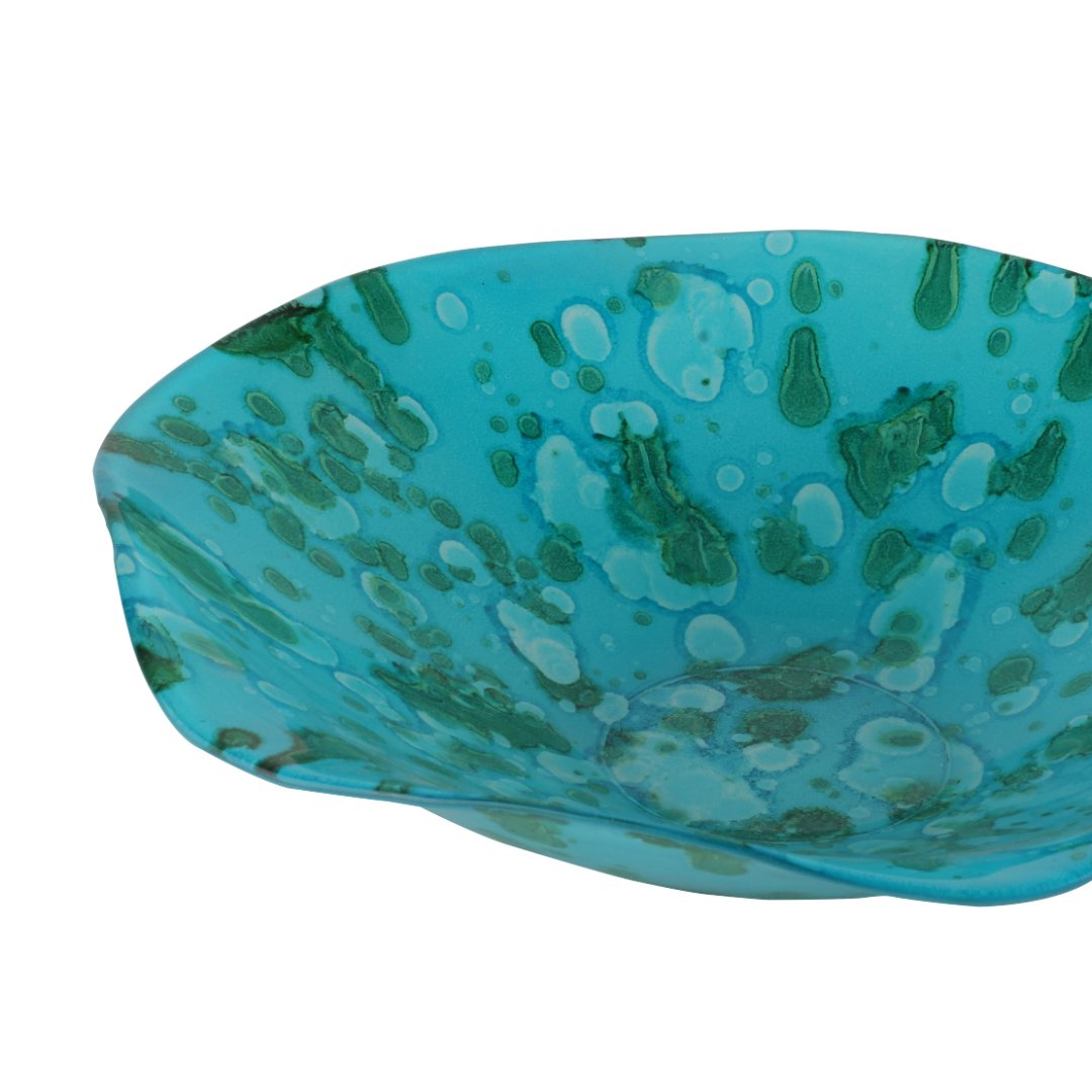 Fotografia para o produto Centro de mesa em vidro L30xP28xA6,5cm cor azul