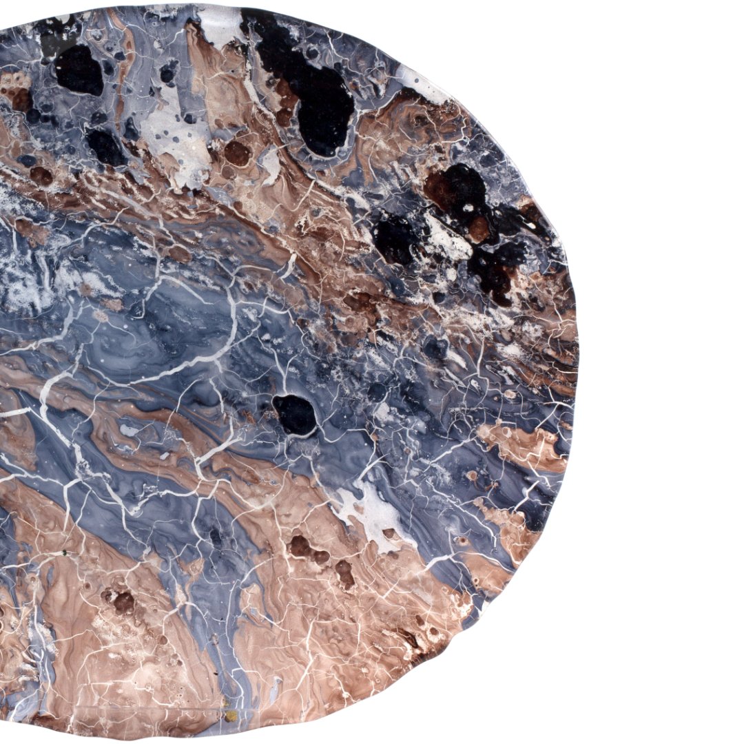 Fotografia para o produto Centro de mesa em vidro L32xP24xA3cm cor azul