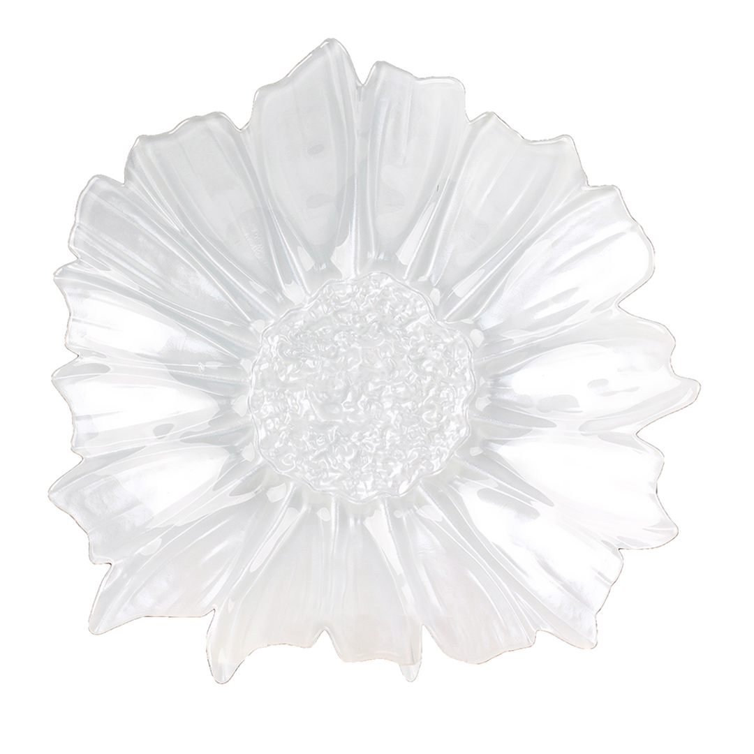 Imagem ilustrativa para Centro de mesa pétala em vidro L42xP44xA9cm cor branca
