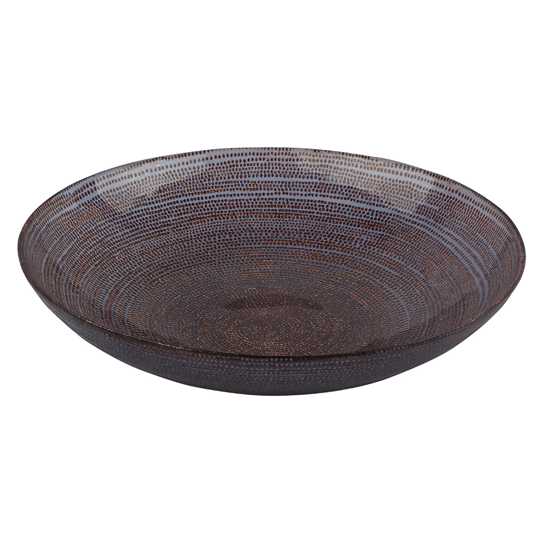 Fotografia para o produto Centro de mesa em vidro 040xA7,5cm cor azul e dourado