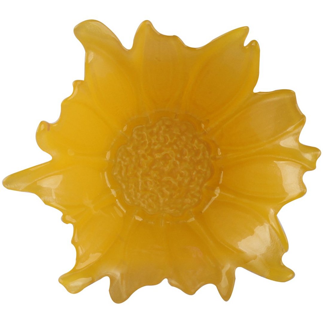 Fotografia para o produto Centro de mesa Folhagem em vidro P17xL15xA6cm cor amarelo