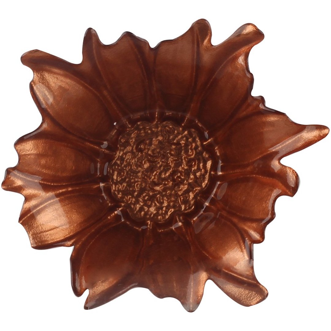 Fotografia para o produto Centro de mesa Folhagem em vidro P17xL15xA6cm cor laranja