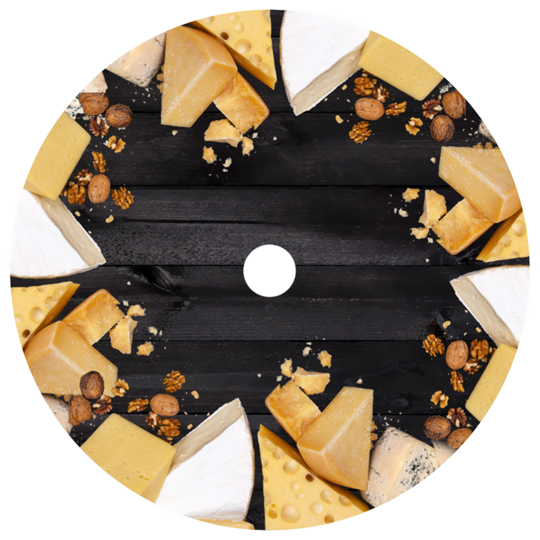 Imagem ilustrativa para Centro de mesa giratório queijo em vidro D60xA2cm cor preta