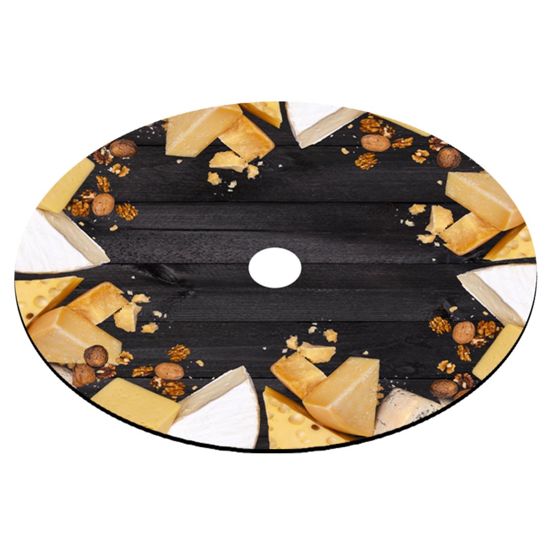 Fotografia para o produto Centro de mesa giratório Queijo em vidro 060xA2cm cor preta