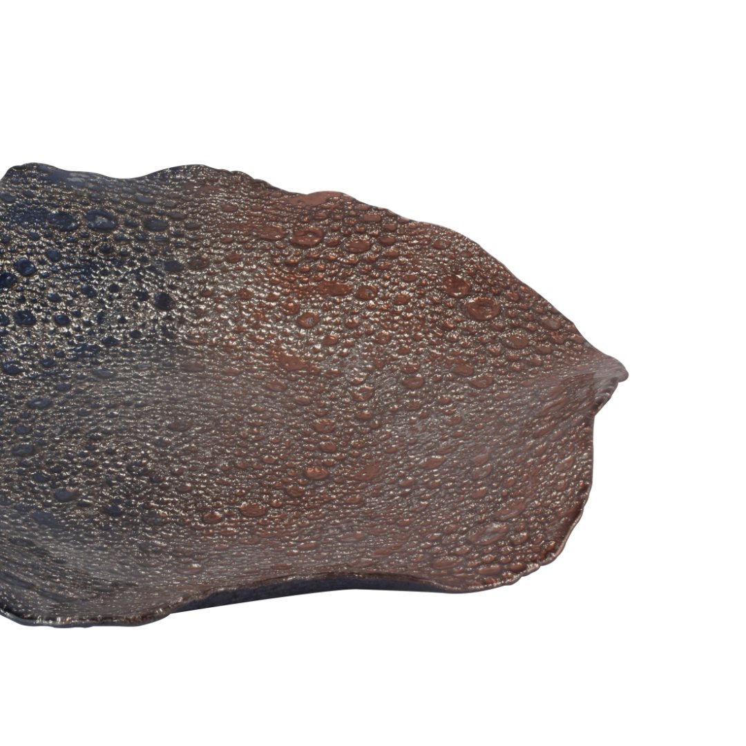 Fotografia para o produto Centro de mesa pedra em vidro L27xP27xA4cm cor marrom e azul