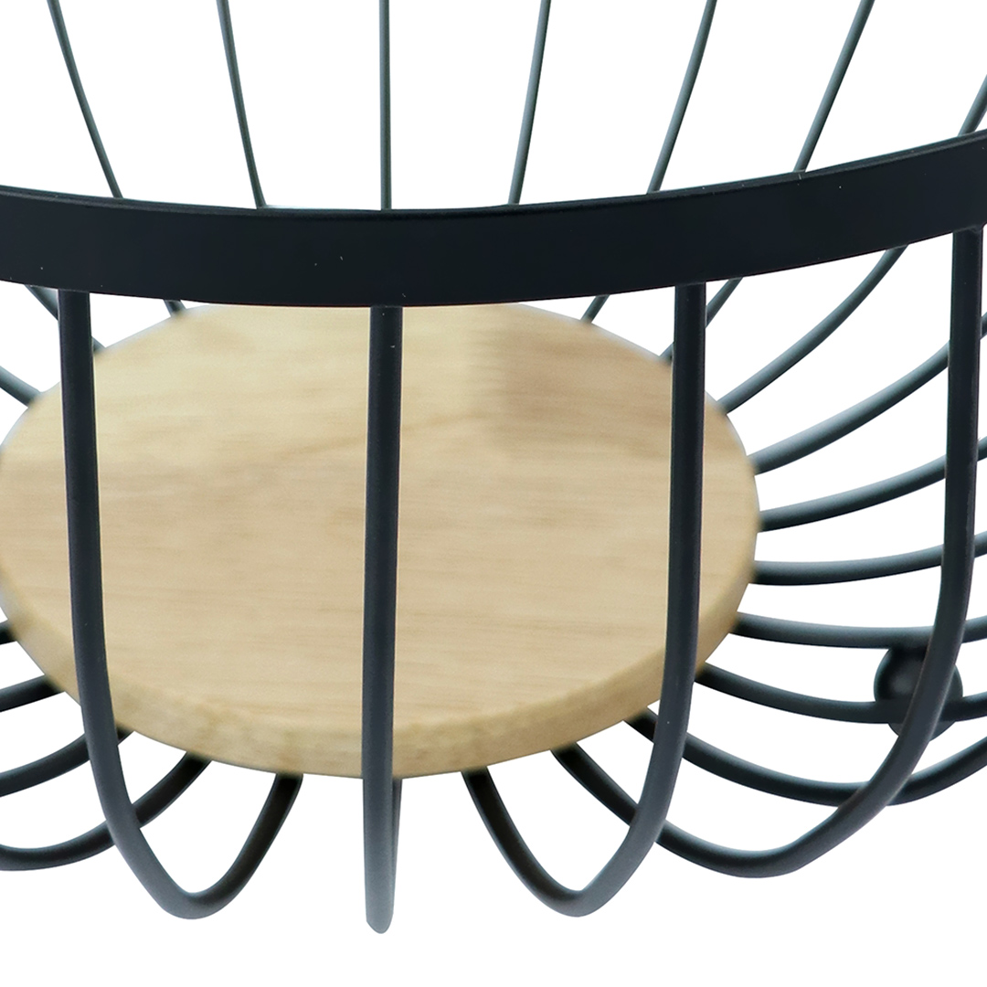 Fotografia para o produto Cesta de fruta em metal e madeira 025xA13cm