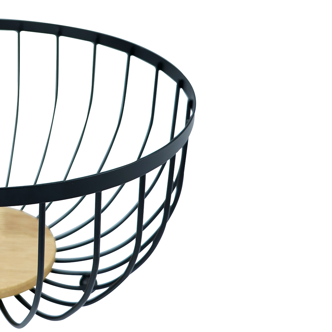 Fotografia para o produto Cesta de fruta em metal e madeira 025xA13cm