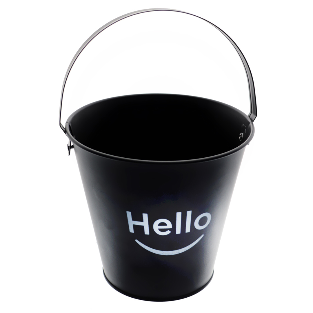 Fotografia para o produto Cesta oval em ferro com molheira em melamina L16xP10xA14cm