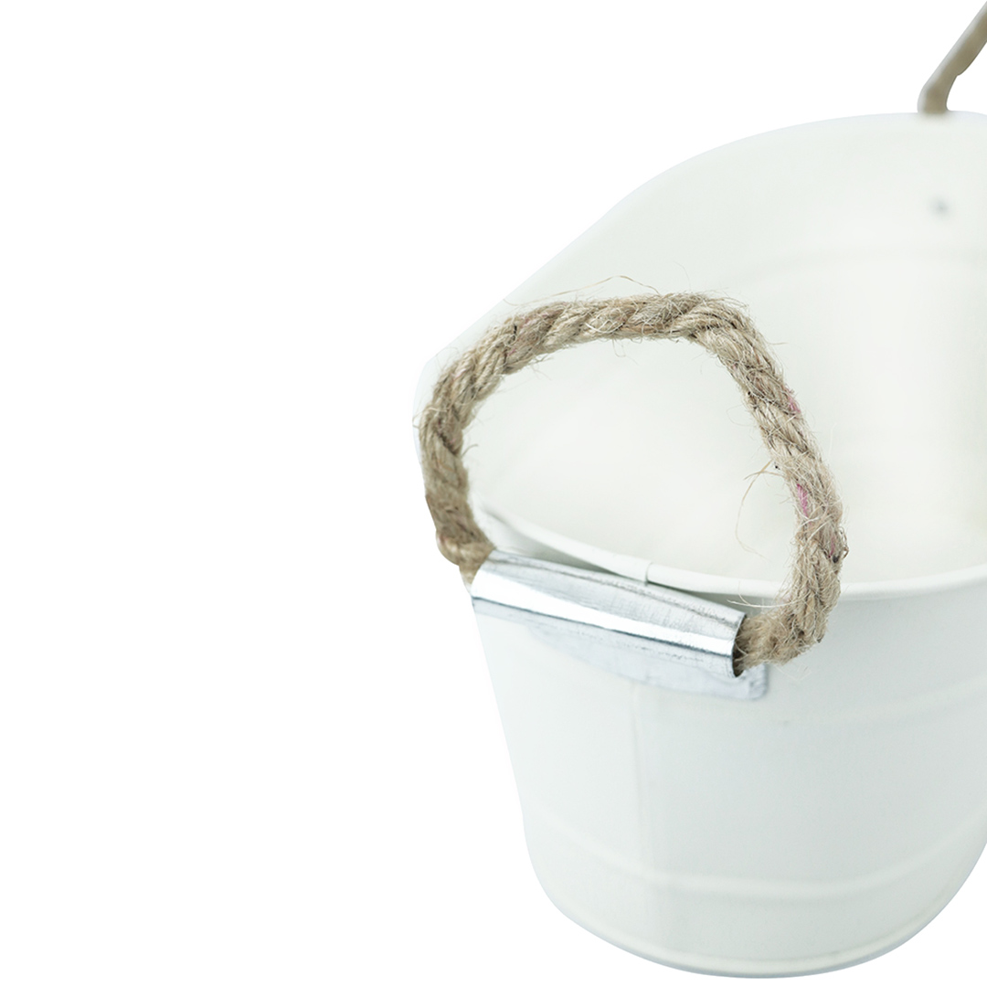 Fotografia para o produto Cesta oval em metal com alça em corda L24xP14xA11cm