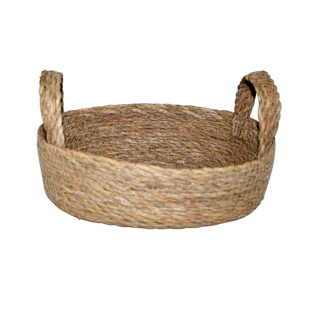 Imagem ilustrativa para Cesta em fibra natural com alça L25xP18xA7cm