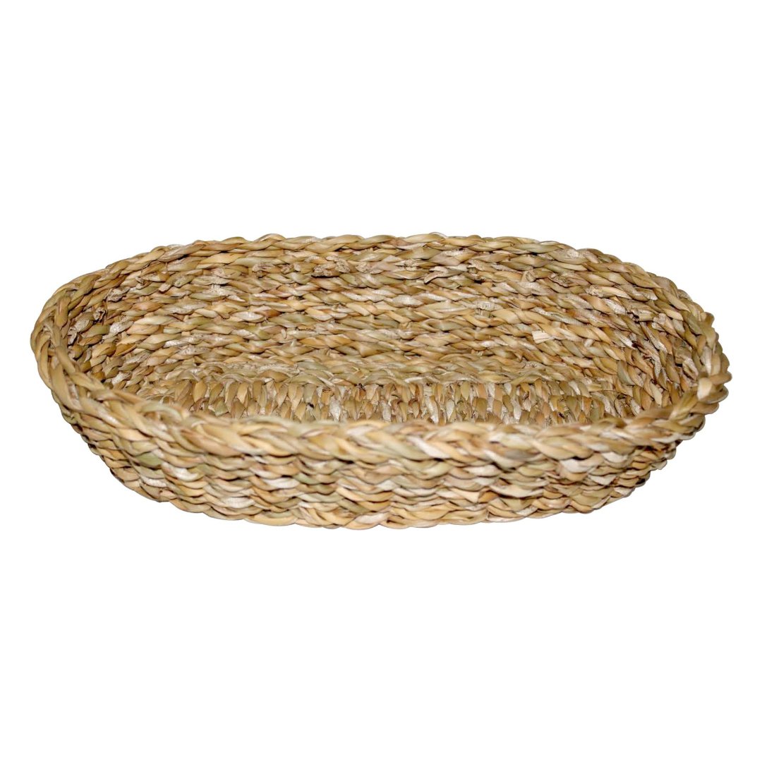 Imagem ilustrativa para Cesta oval em fibra natural P12xL28xA6,5cm