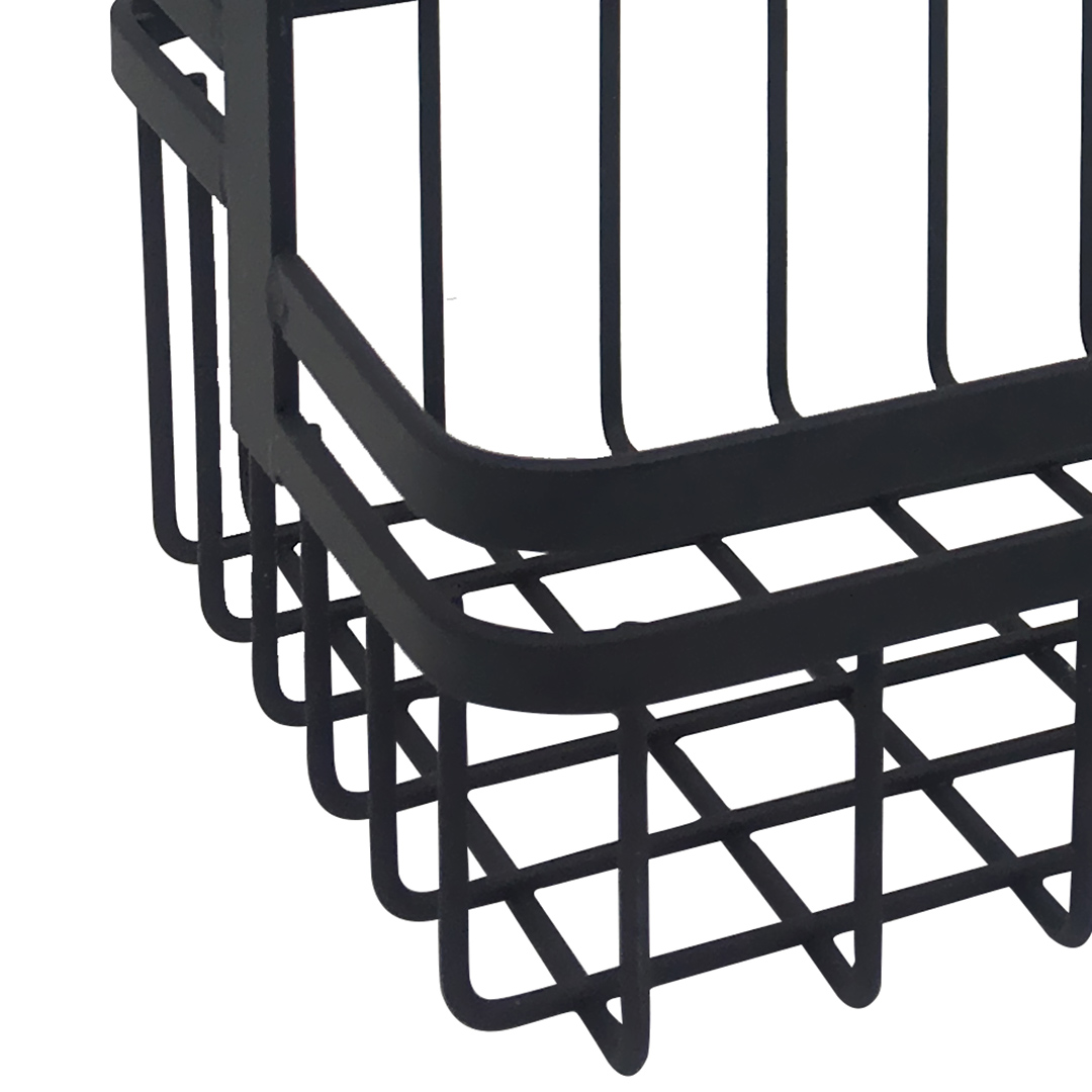 Fotografia para o produto Cesta para talheres e copos em ferro e madeira L25,5xP11,5xA18,5cm