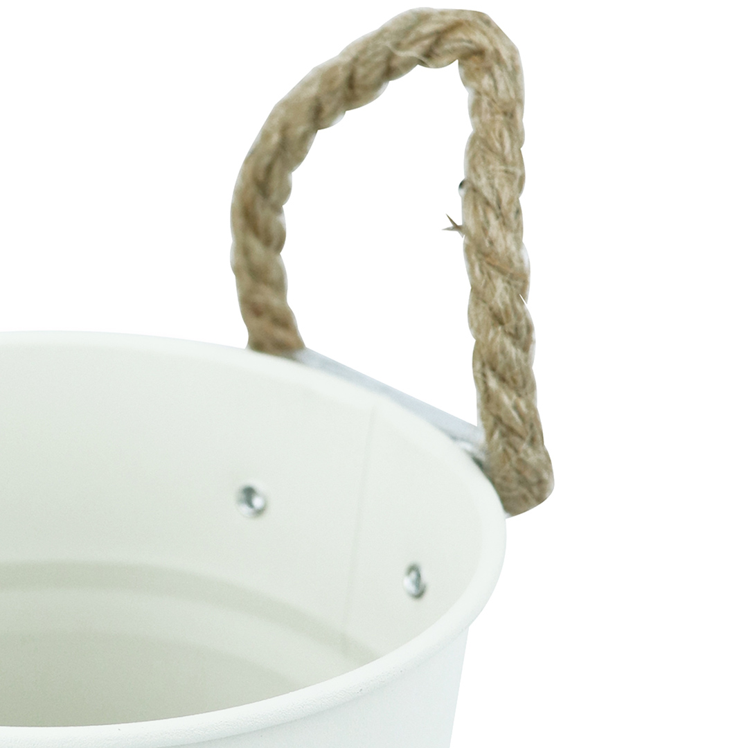 Fotografia para o produto Cesta redonda em metal com alça em corda 010xA13,5cm