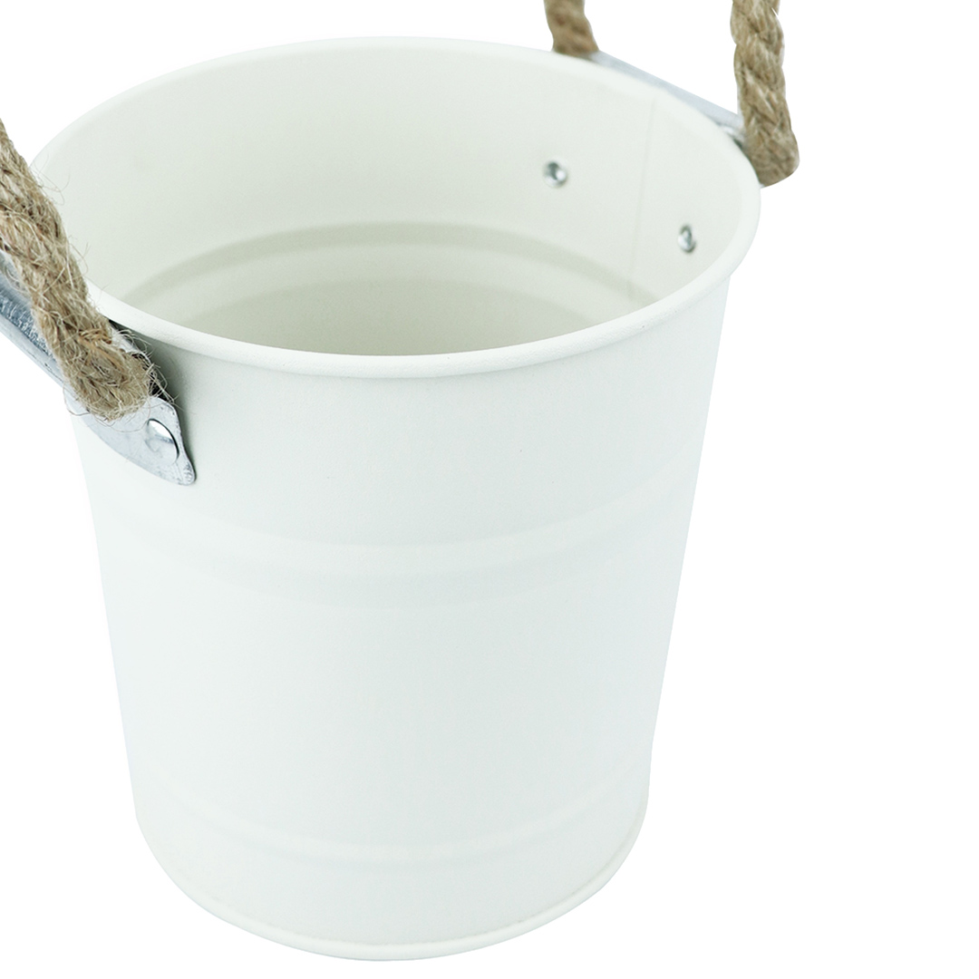 Fotografia para o produto Cesta redonda em metal com alça em corda 010xA13,5cm