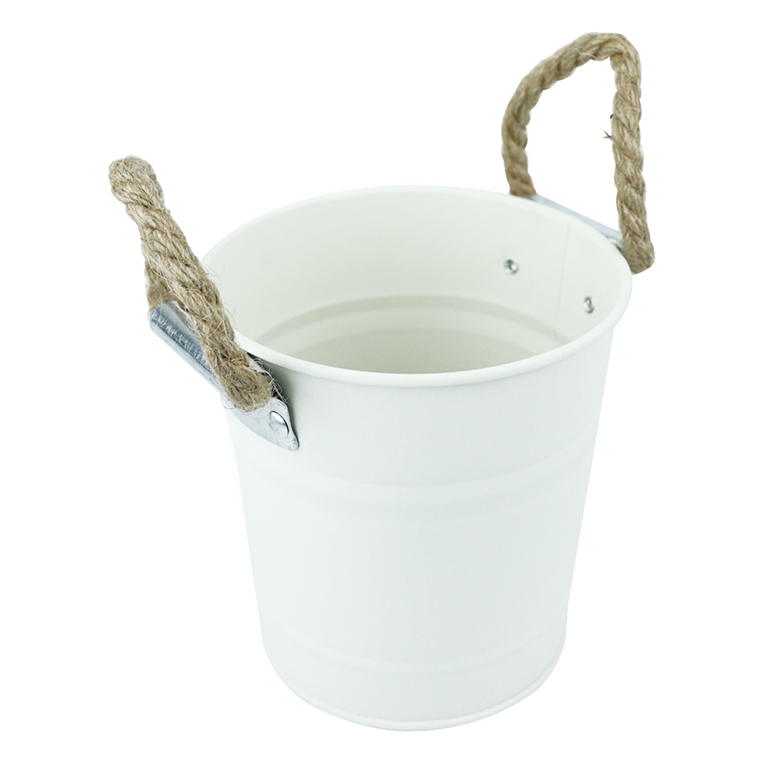 Fotografia para o produto Cesta redonda em metal com alça em corda 010xA13,5cm