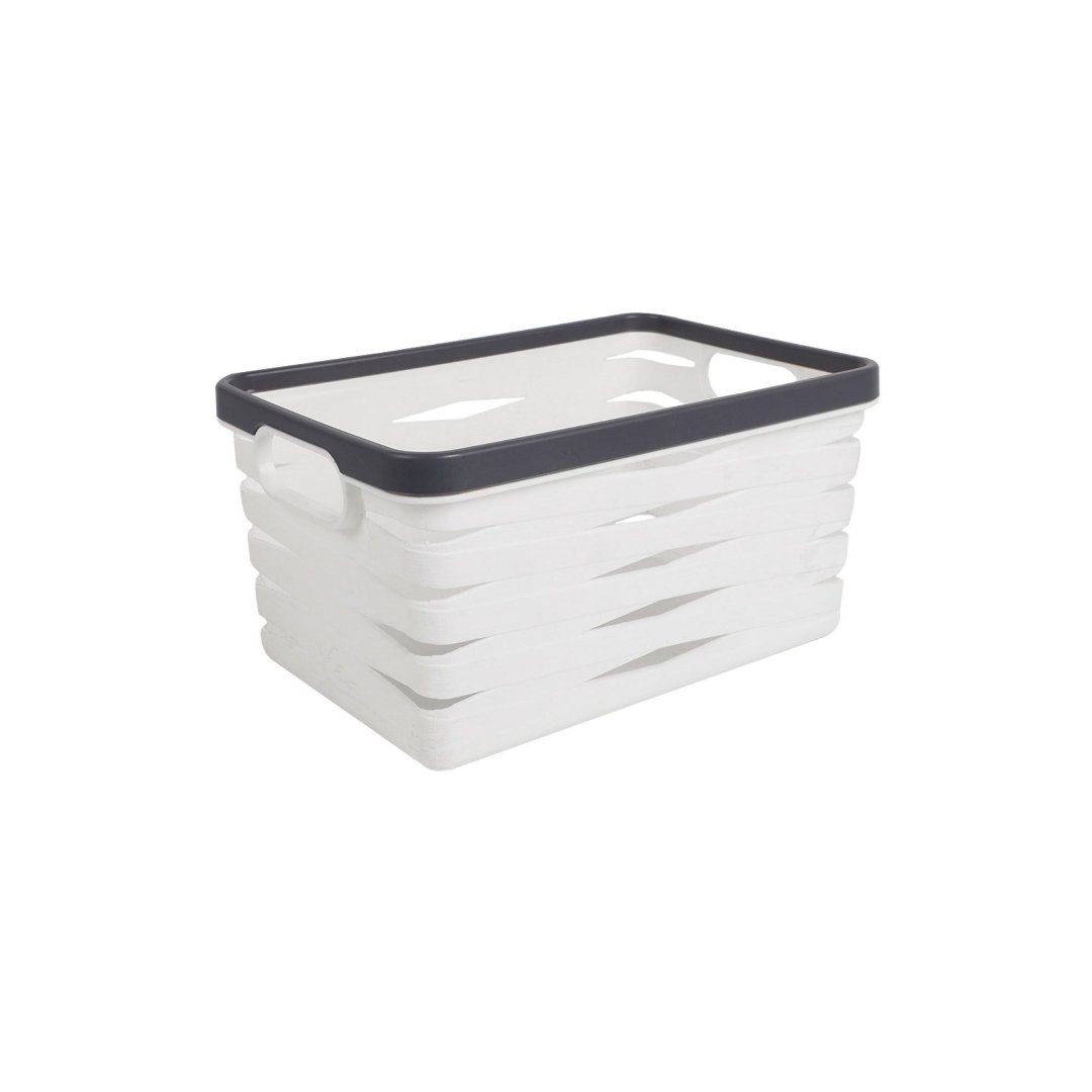 Imagem ilustrativa para Cesta retangular em plástico L21,5xP14,5xA11cm cor branca