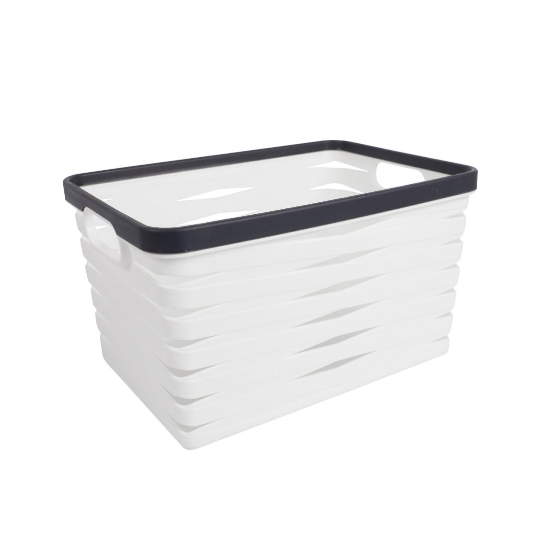 Imagem ilustrativa para Cesta retangular em plástico P18xL25,5xA15cm branca