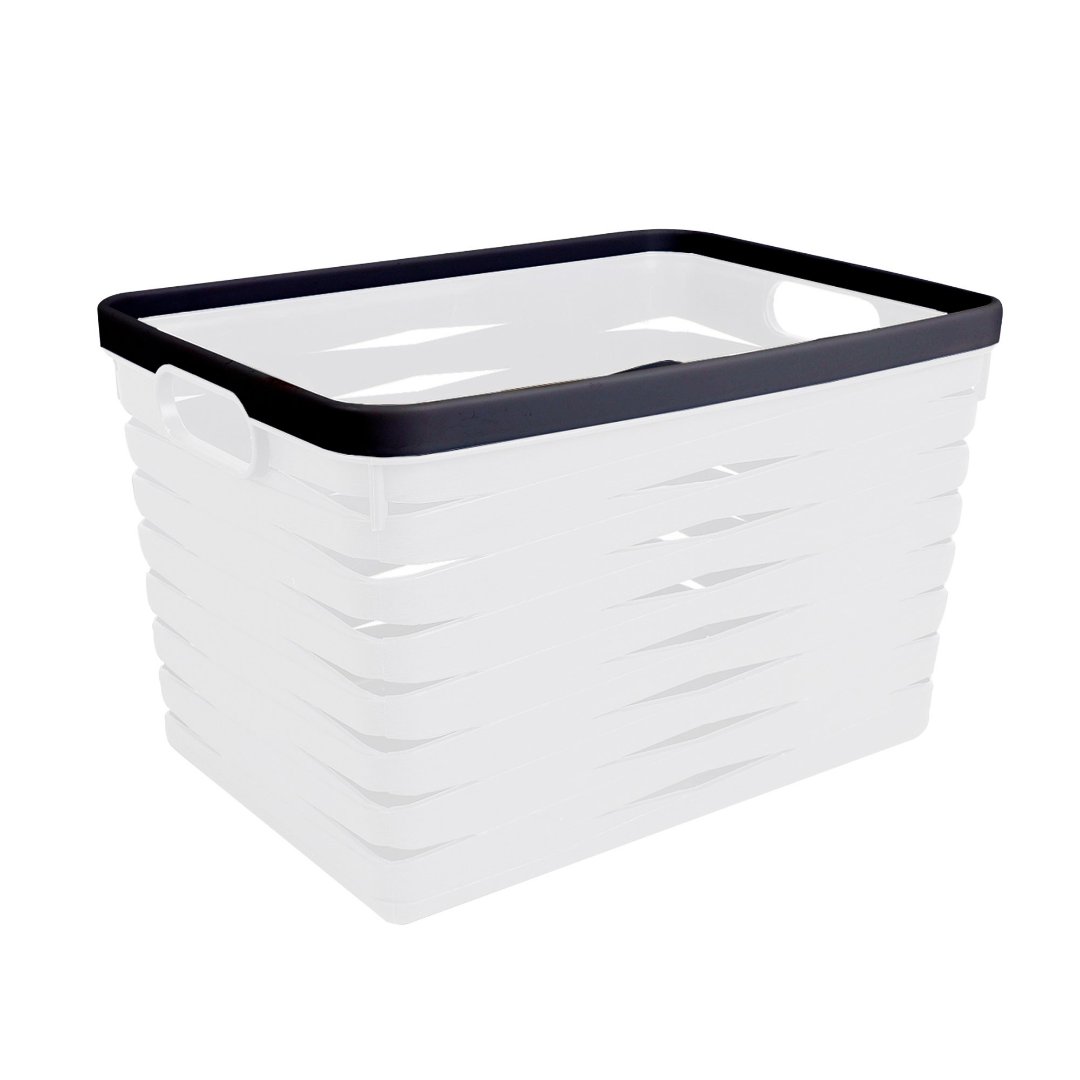 Fotografia para o produto Cesta retangular em plástico L29,5xP21xA19cm cor branca