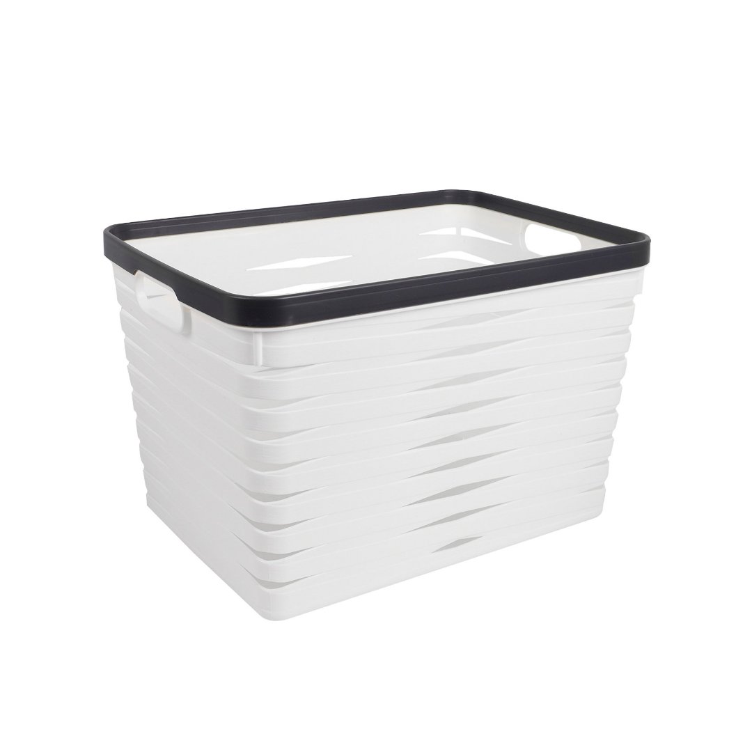 Imagem ilustrativa para Cesta retangular em plástico P24xL34xA23cm branca