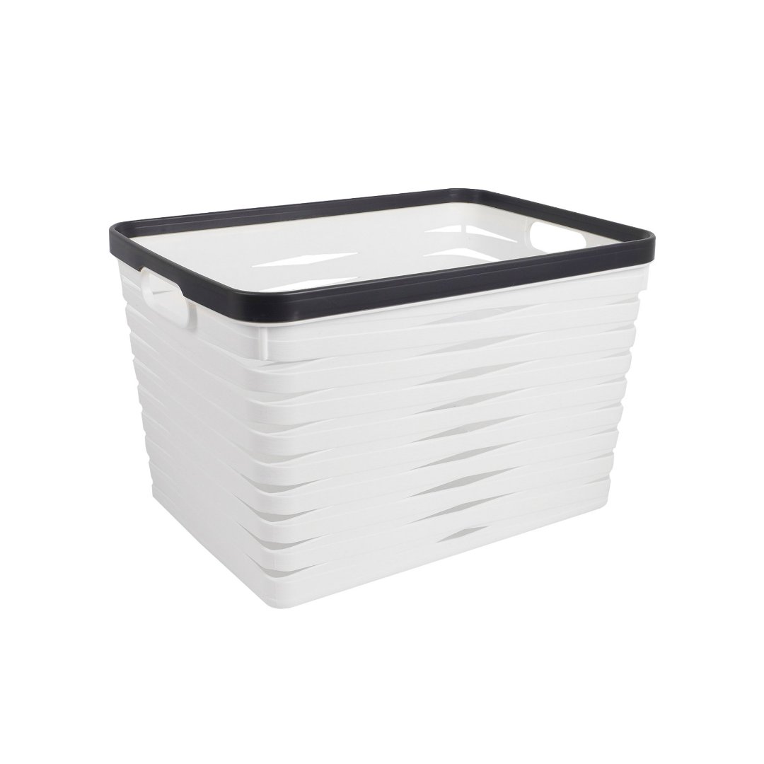 Imagem ilustrativa para Cesta retangular em plástico P28xL38,5xA26,5cm branca