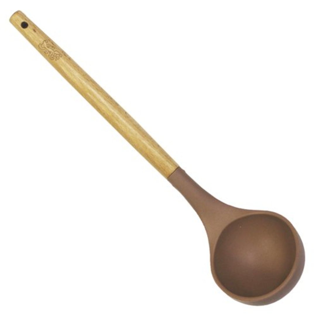 Fotografia para o produto Concha de silicone com cabo em madeira A30,5cm mocha mousse