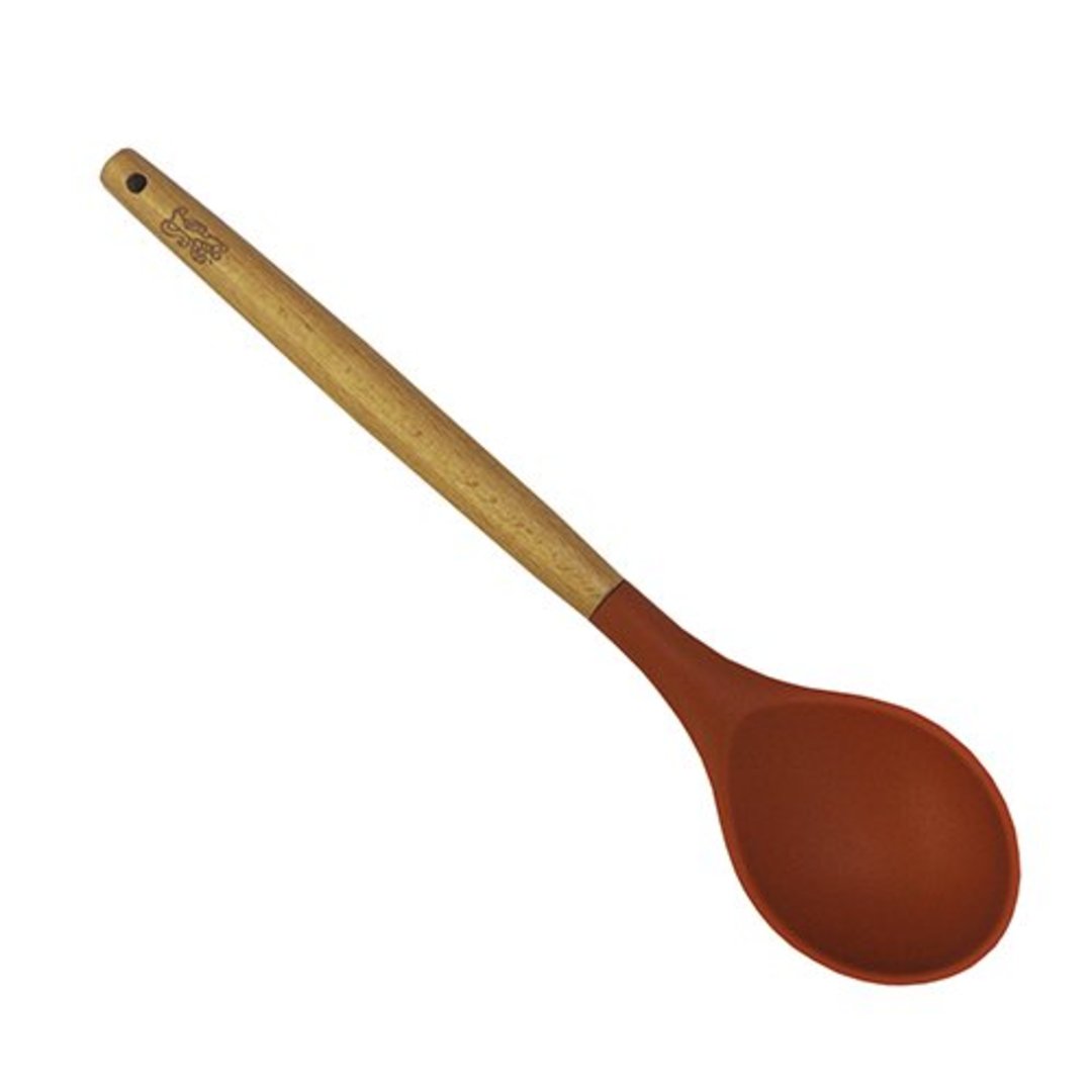 Fotografia para o produto Concha de silicone com cabo em madeira A31,5cm terracota