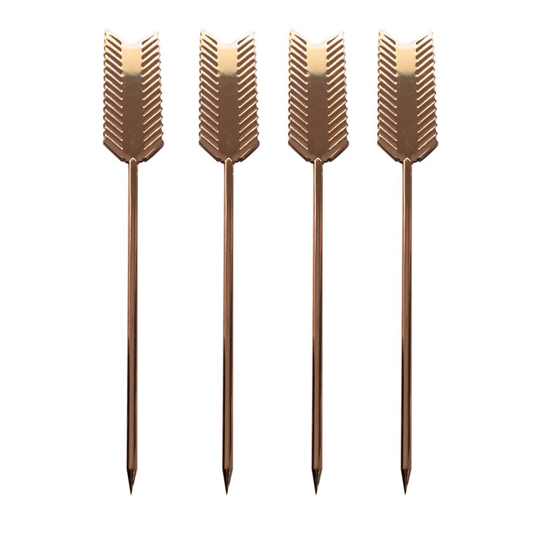 Imagem ilustrativa para Conjunto aperitivo em aço inox 4 peças A11,5cm cor cobre