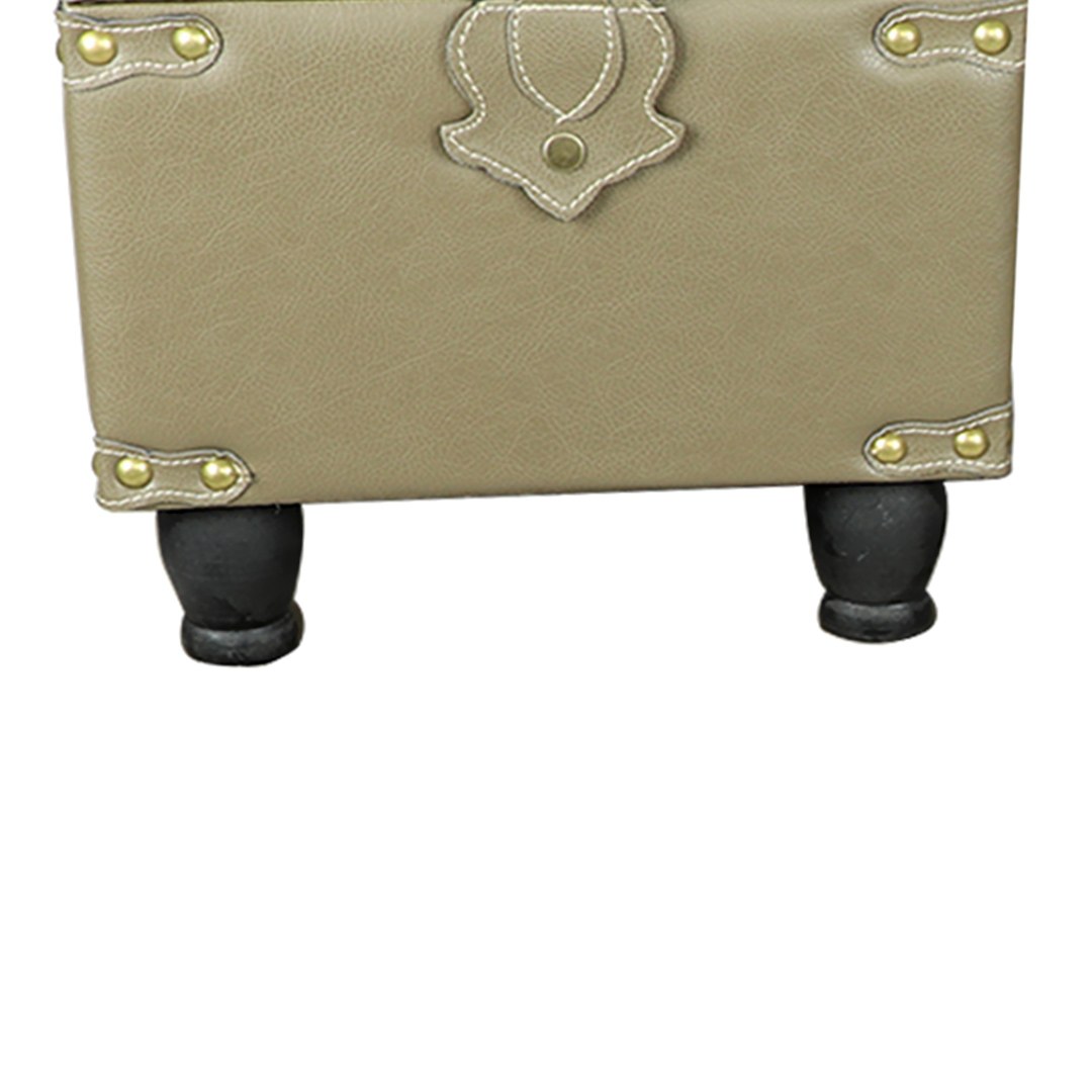 Fotografia para o produto Conjunto de 3 baús em couro ecológico L80xP40xA35cm/L35xP35xA26cm/L35xP35xA26cm