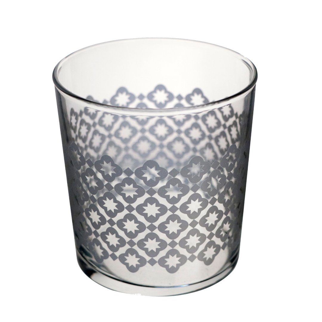 Fotografia para o produto Copo baixo estampado em vidro 380ml Fotografia para o produto Copo baixo estampado em vidro 380ml