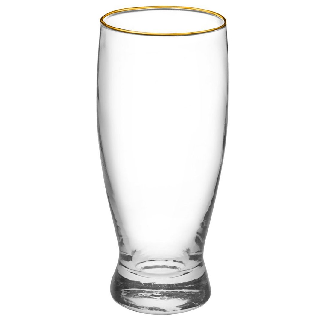 Fotografia para o produto Copo para cerveja em vidro com borda dourada 320ml A15,4cm