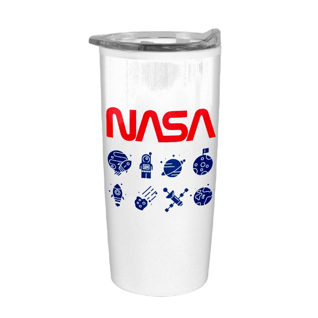 Fotografia para o produto Copo térmico NASA em aço inox e plástico 535ml A18,3cm
