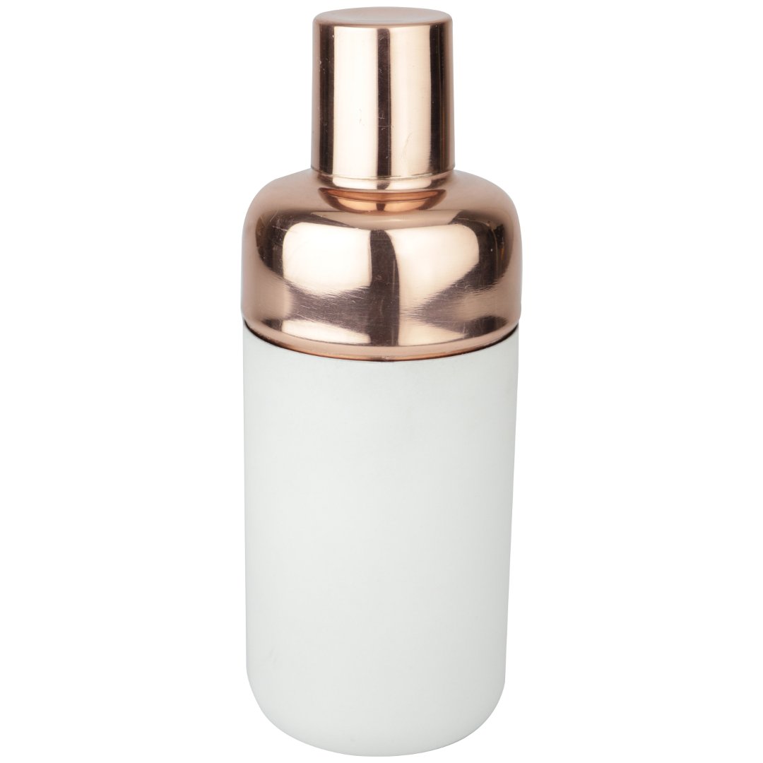 Imagem ilustrativa para Coqueteleira em aço inox 500ml 7,5xA20cm cor branca com cobre