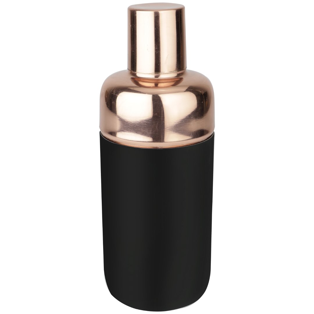 Imagem ilustrativa para Coqueteleira em aço inox 500ml 7,5xA20cm cor preta com cobre