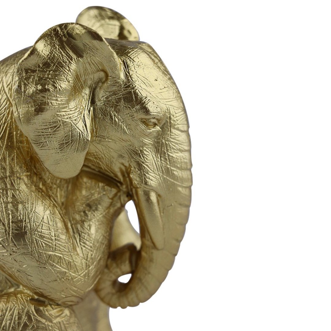 Fotografia para o produto Enfeite elefante em poliresina L10xP7,5xA12,5cm cor dourada