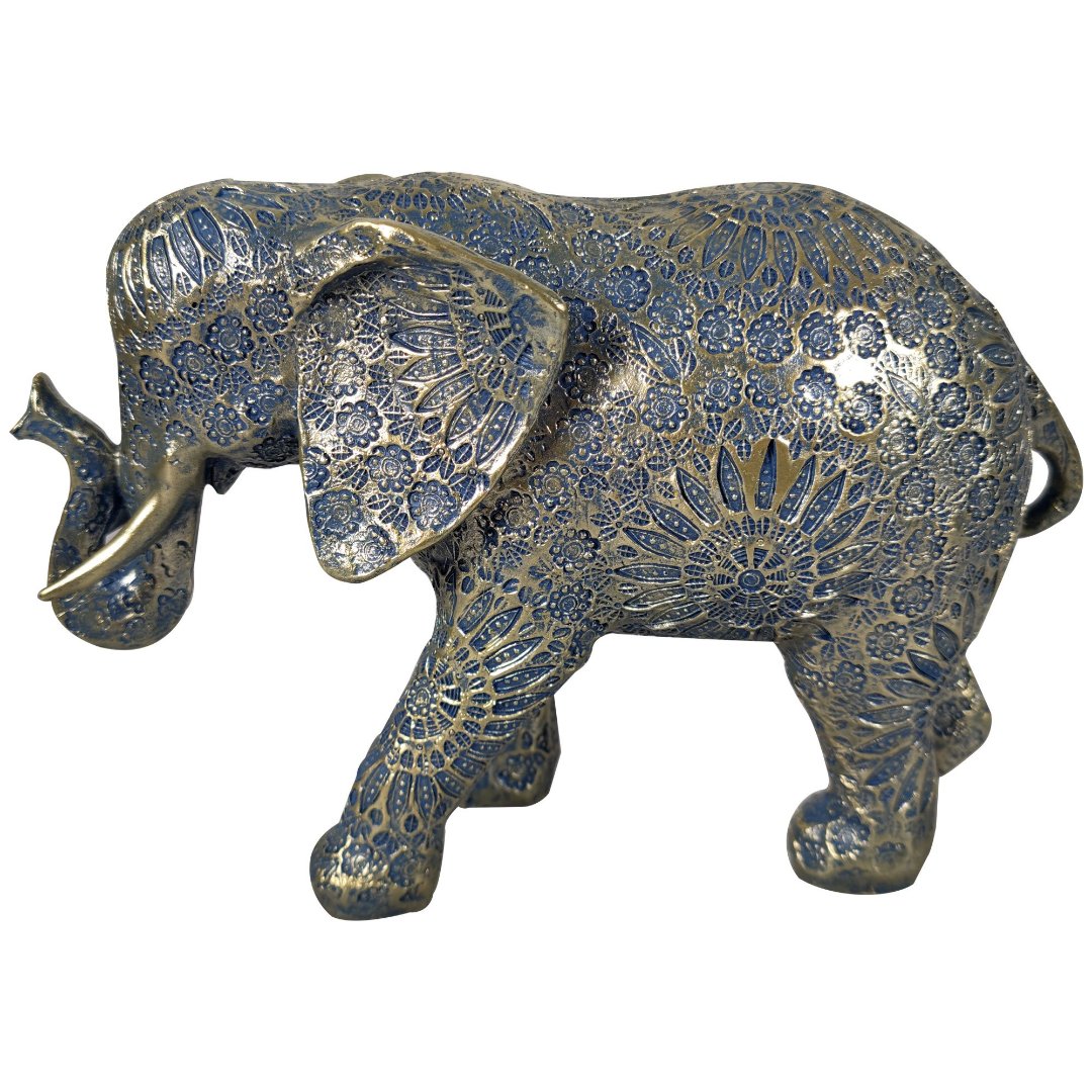 Fotografia para o produto Enfeite elefante em poliresina L28xP11xA19cm cor azul