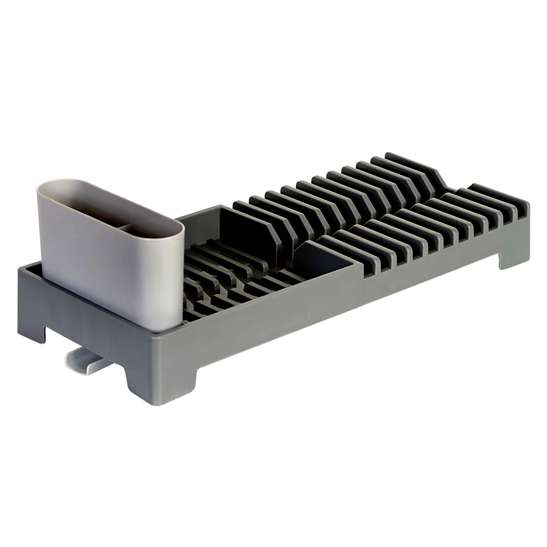 Imagem ilustrativa para Escorredor de louça com porta talheres em plástico L46,5xP18xA13,5cm cor cinza