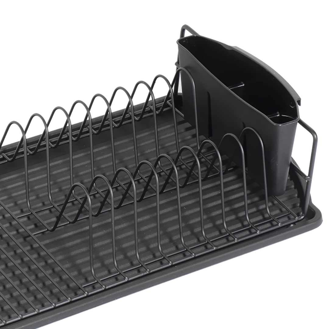 Fotografia para o produto Escorredor para louça em metal com bandeja e porta talheres em plástico L47,5xP26,5A11cm