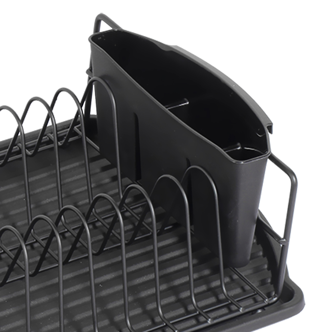 Fotografia para o produto Escorredor para louça em metal com bandeja e porta talheres em plástico L47,5xP26,5A11cm