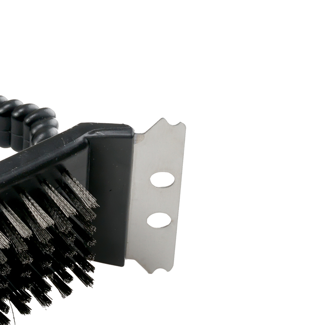 Fotografia para o produto Escova 3 em 1 para churrasqueira em aço e plástico A15cm